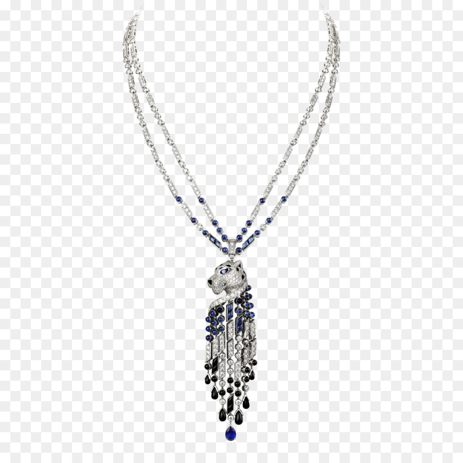 Schmuck Halskette Edelstein-Diamant-Saphir - Halskette