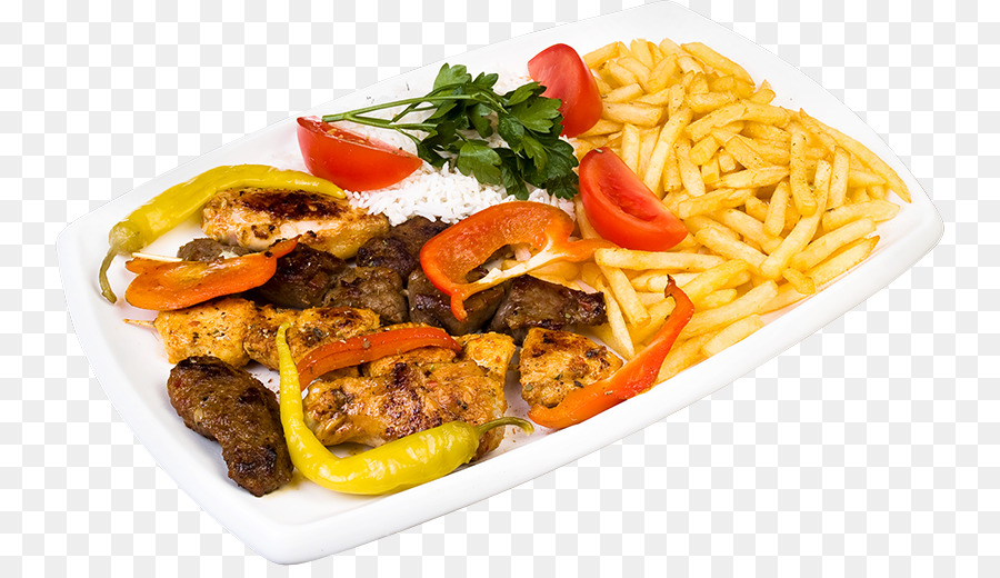 Doner kebab, patatine fritte Fast food piatti della cucina turca - kebab