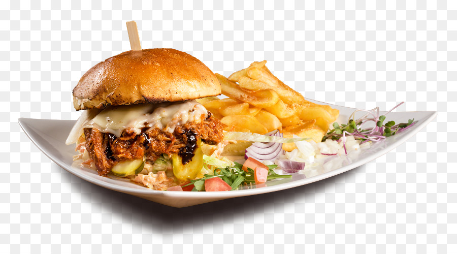 Pulled pork Hamburger Fast-food-Cheeseburger Coleslaw - burger und sandwich