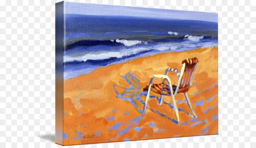 Malerei, Kunst, Strand Acrylfarbe Keilrahmen - Sonnenschirm