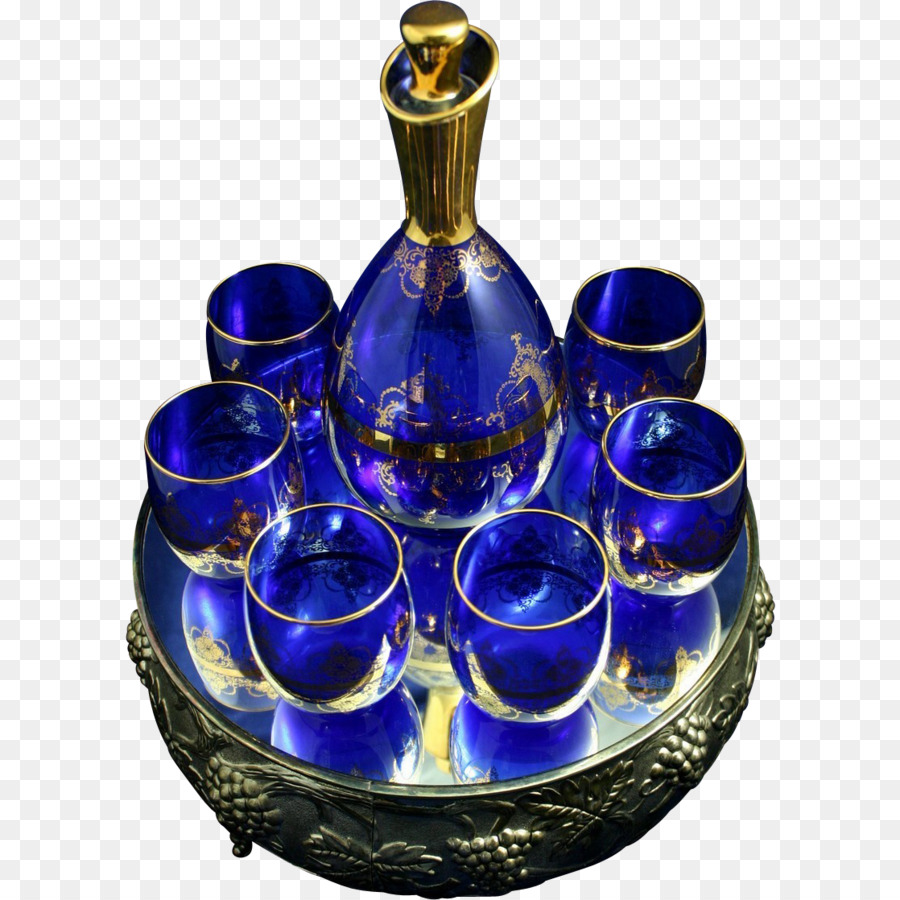 Kobalt-blau Murano-Glas Karaffe Murano - Kobalt