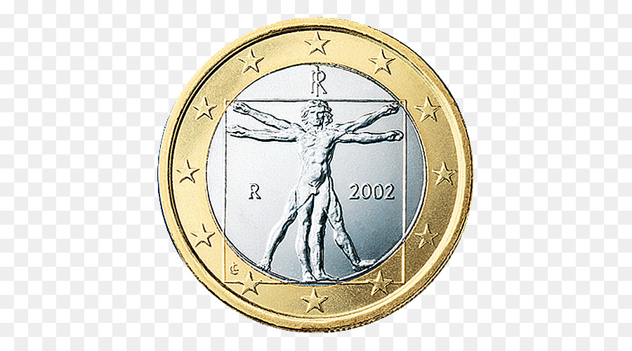 Monete italiane in euro Moneta da 1 euro Moneta da 2 euro Moneta da 1 centesimo in euro - Euro