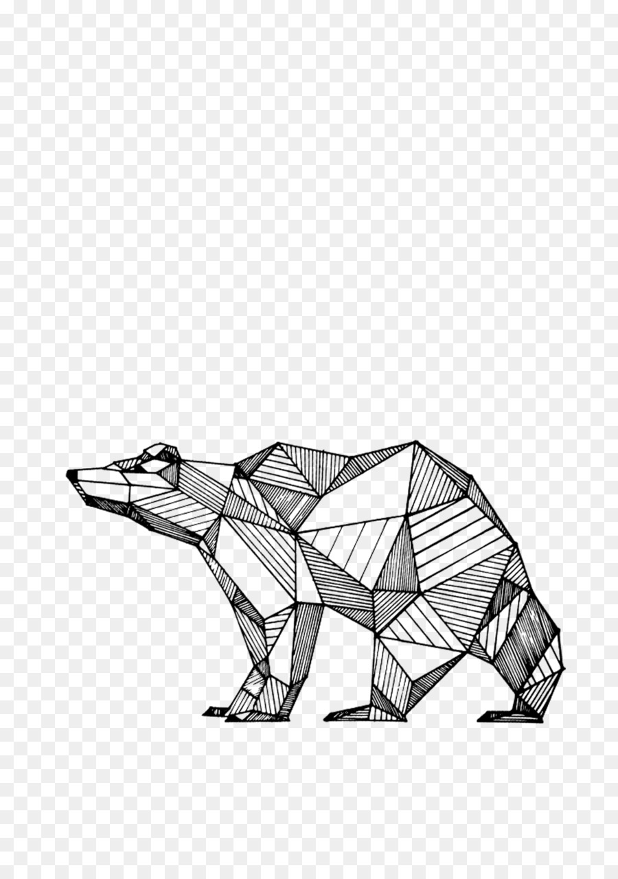 Linea di disegno di arte Orso Animale Clip art - forma geometrica