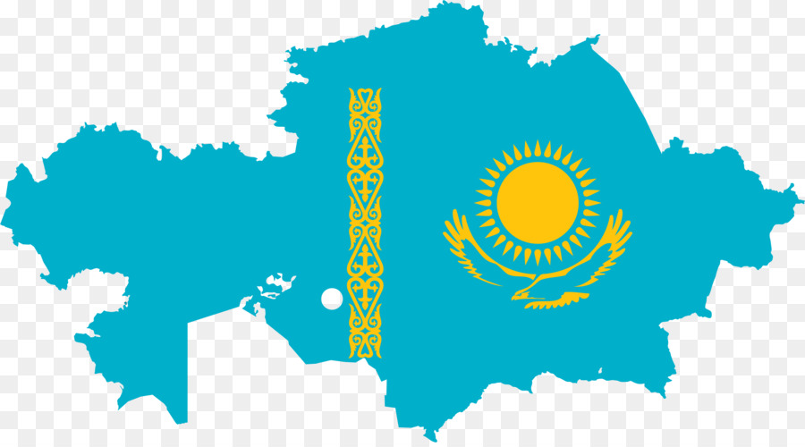 Flagge von Kasachstan Kasachische Sozialistische Sowjetrepublik Leere Karte - Anzeigen