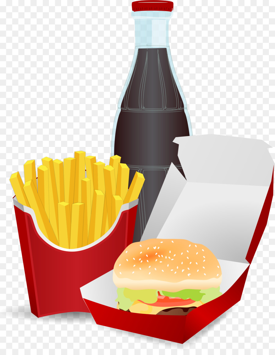 Junk food, Fast food Hamburger mit Pommes Frites Hot dog - Menü