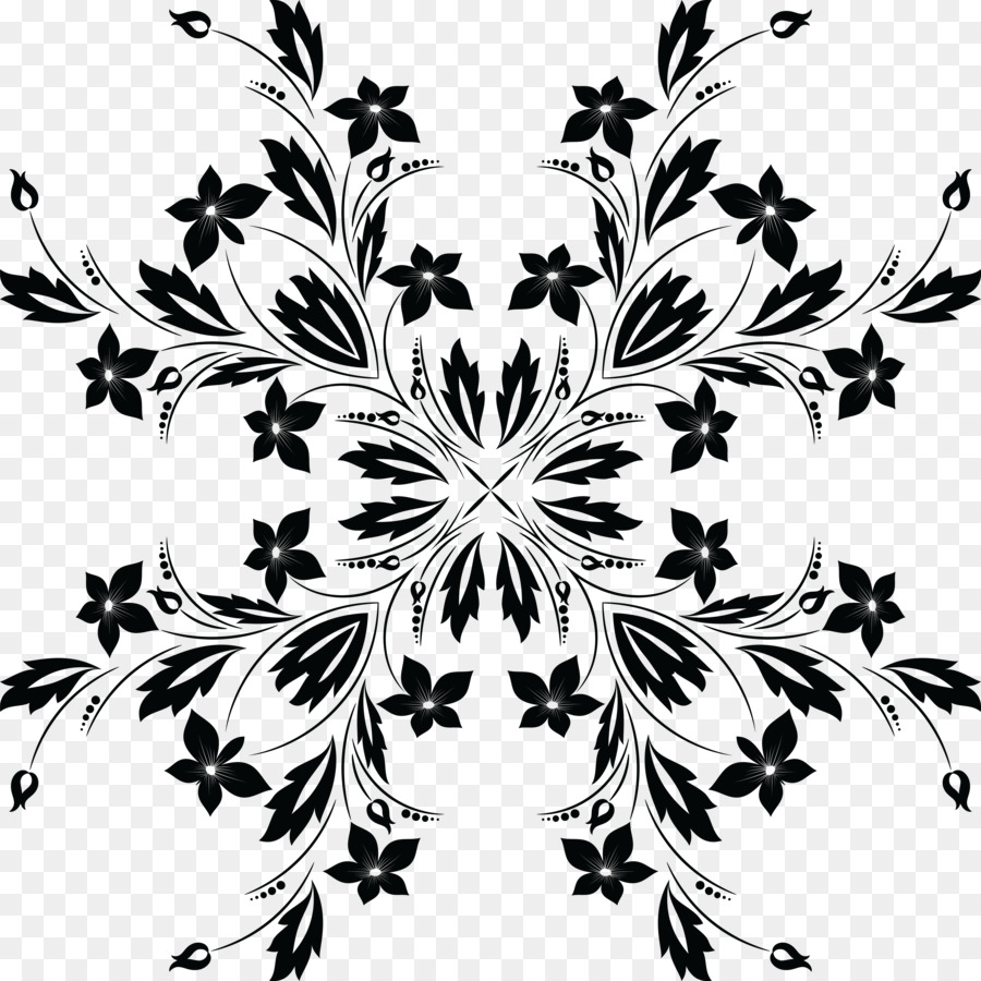 Ornamento floreale bianco e Nero, Clip art - ornamento floreale
