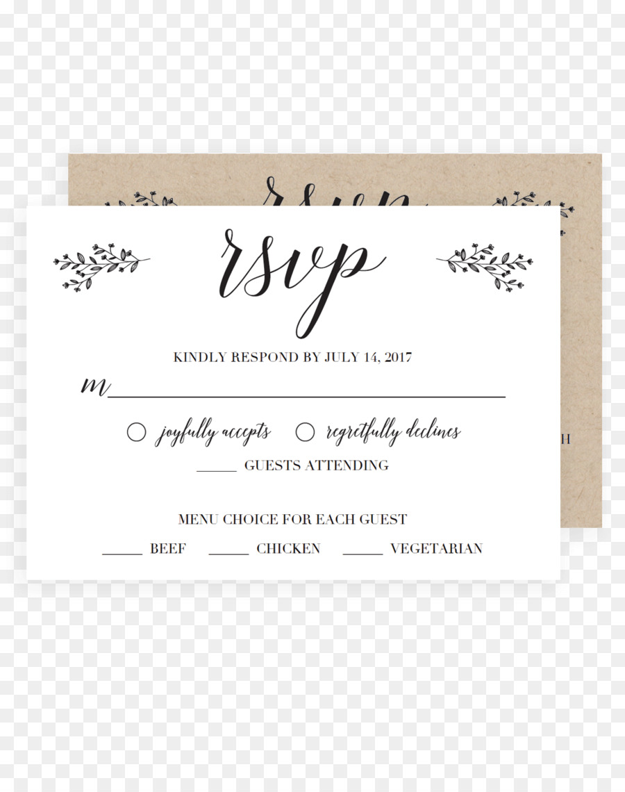 Hochzeit Einladung Papier RSVP-Karten - Menü Karte