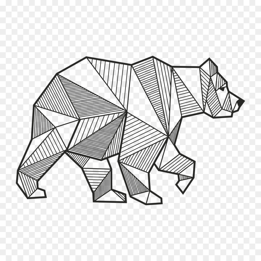 Polar Bär-Geometrie-Zeichnung Braunbär - geometrische