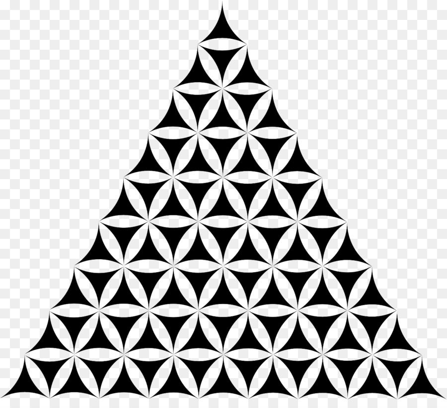 Geometria sacra Triangolo cerchi Sovrapposti griglia - Colorate Triangoli Numero