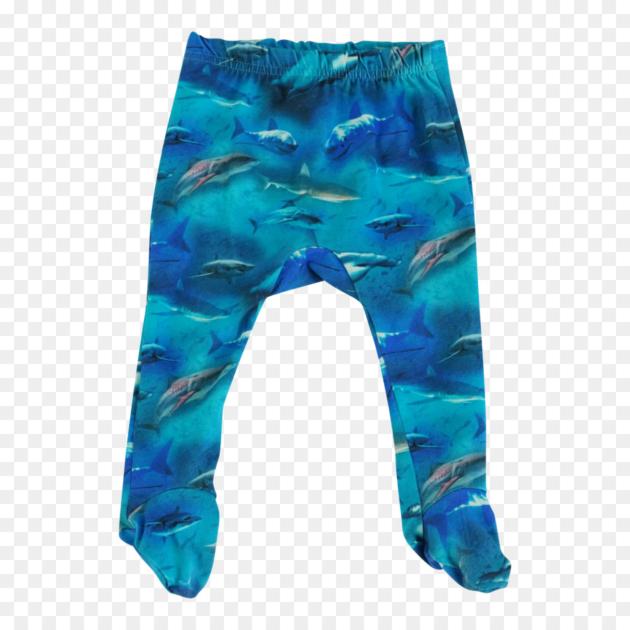 Pantaloni Piedi Leggings blu Elettrico Spandex - cucciolo di squalo