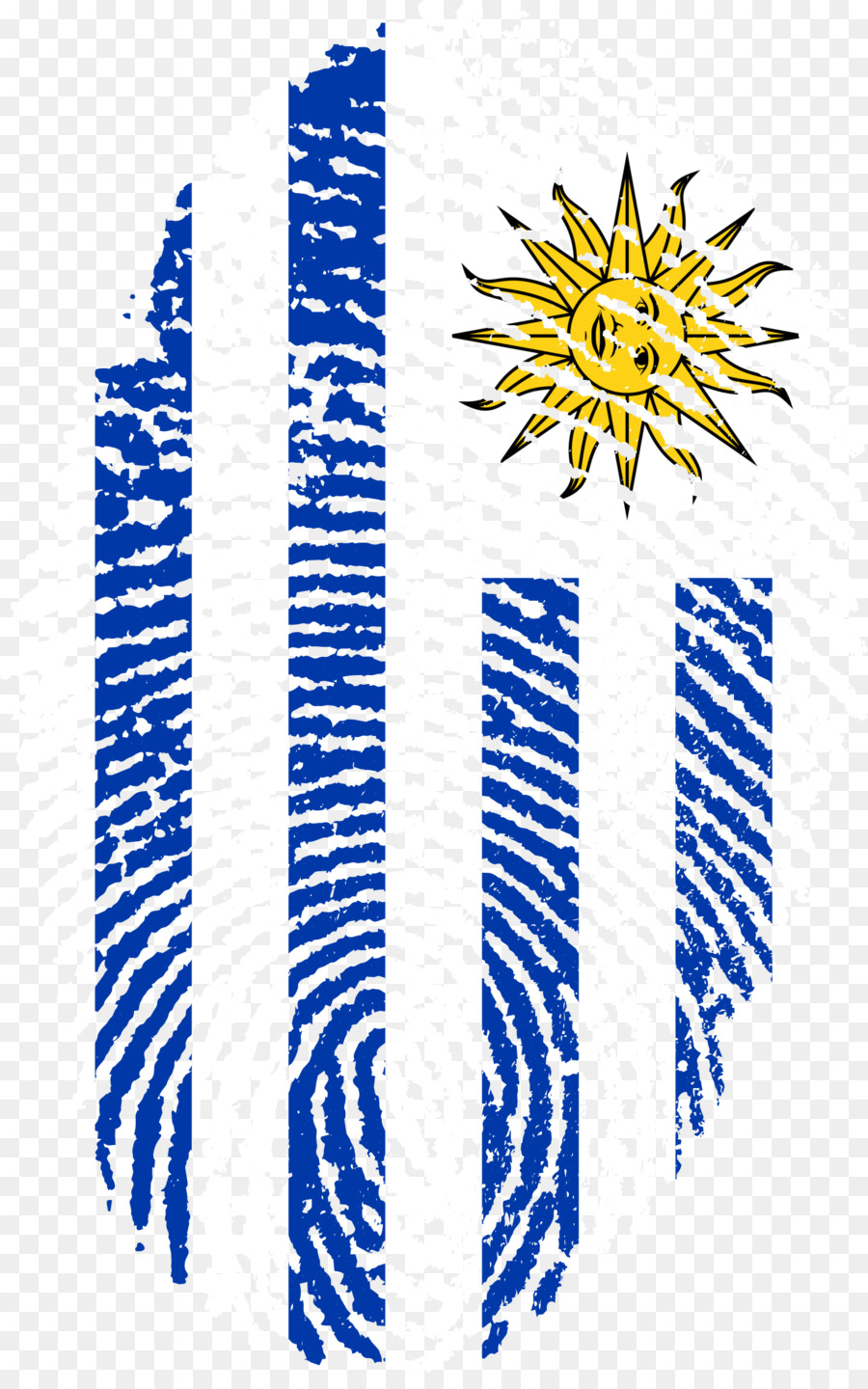 Bandiera dell'Uruguay Galleria di stato sovrano bandiere di Impronte digitali - dito di stampa
