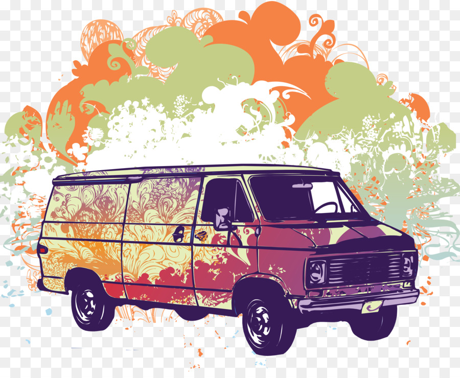 Minivan Auto - Hippie