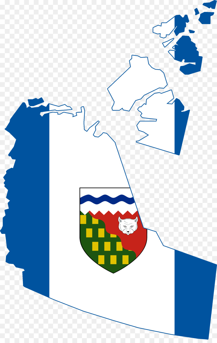 Flagge der Nordwest-Territorien Leere Karte - Kanada Flagge
