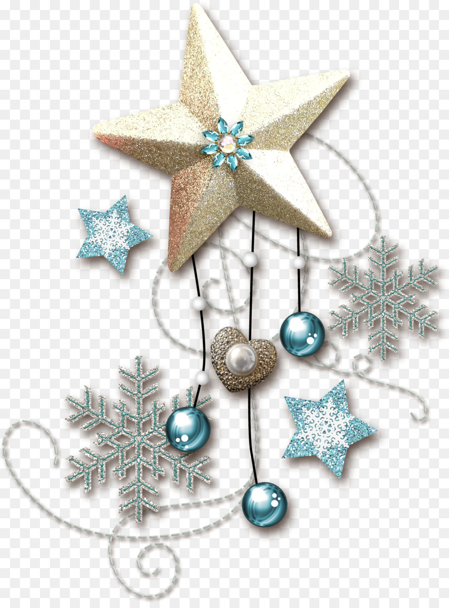 Ornamento di natale Giocattolo Nuovo Anno, albero, Fiocco di neve - orecchini