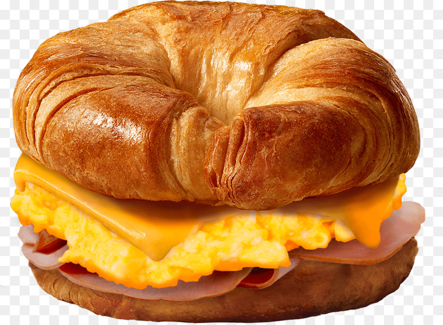 Frühstück sandwich Croissant Fast-food-Schinken und Käse-sandwich - Aufsteigend