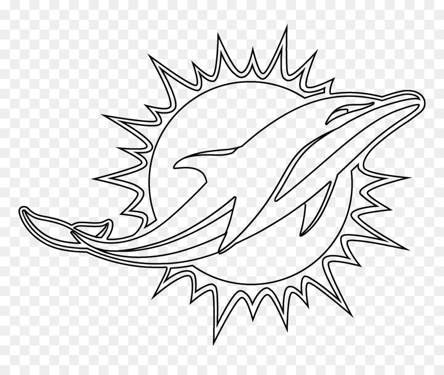 Miami Dolphins Logo Schwarz und weiß Zeichnung - Delphin