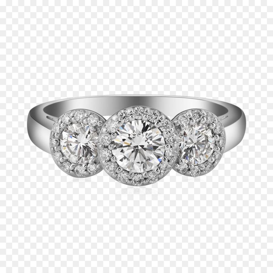 Anello di fidanzamento Gioielli Halo 3 Diamanti - anello di fidanzamento