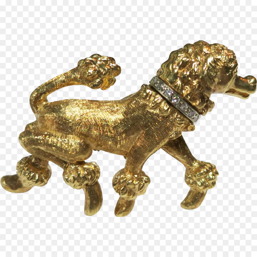 Statua Di Bronzo In Metallo Oro Figurine - barboncino