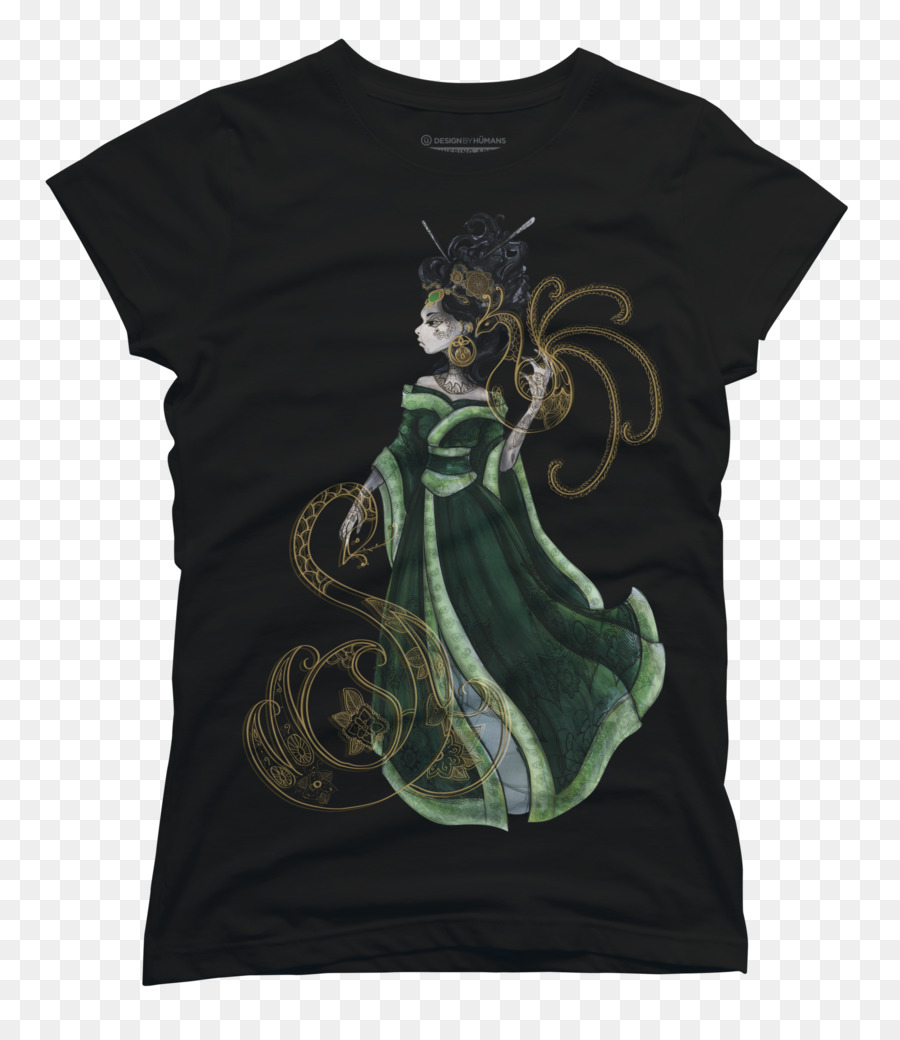 T-shirt Abbigliamento Manica Tela stampa Oro - geisha