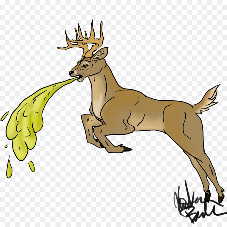 deer eating from tree clip art