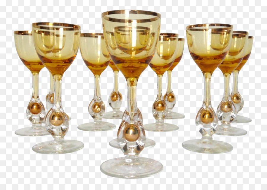 Bicchiere di vino Calici in vetro di Murano vetro di Champagne - con un bicchiere di champagne