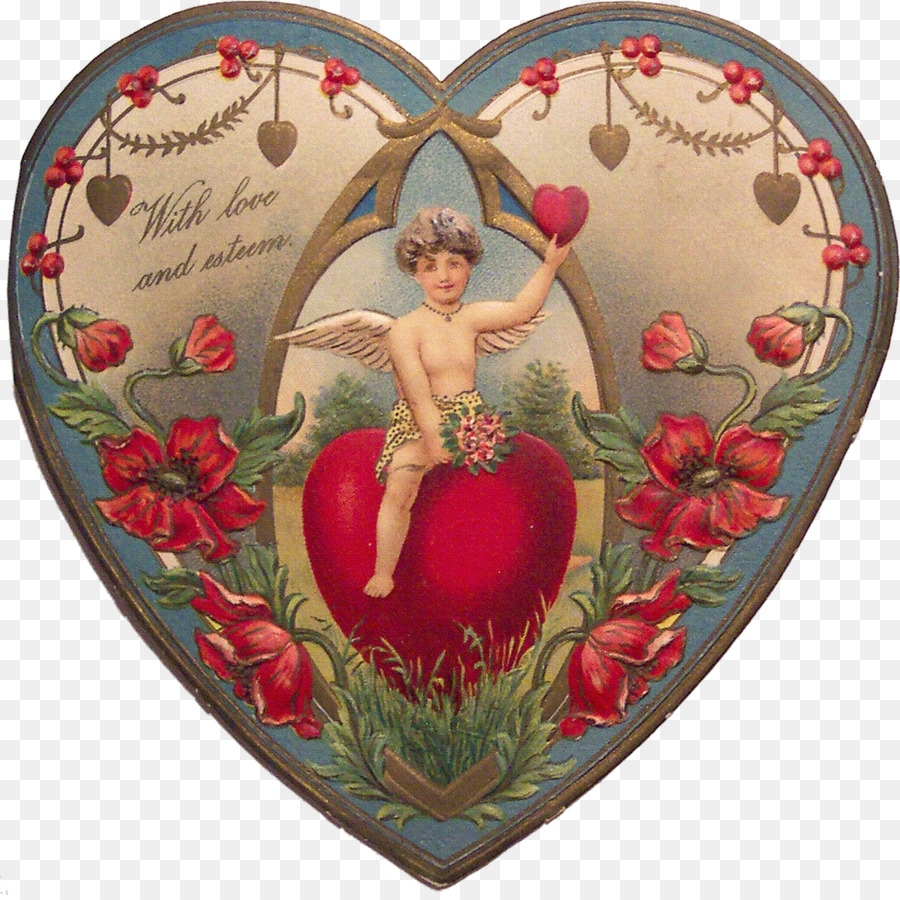 Valentinstag viktorianischen ära Herzen Begrüßung & Hinweis-Karten, Clip art - Cupido