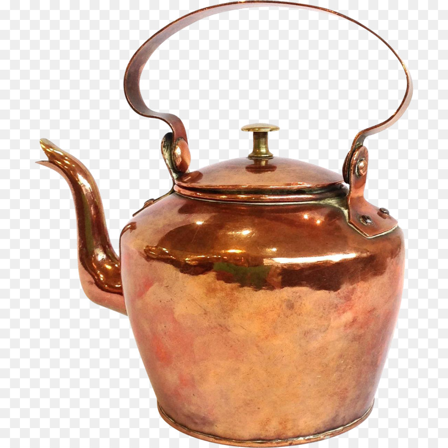 Wasserkocher Teekanne Kupfer Antik Deckel - Teekanne