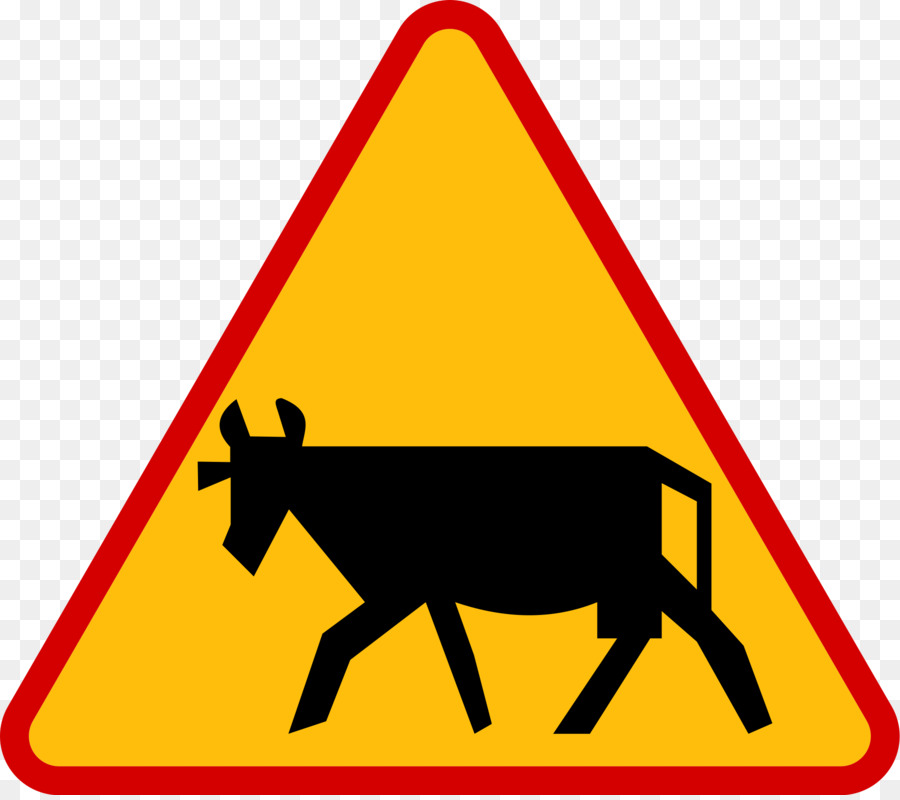 Cartello di avvertimento di Traffico Stradale, segno di Bestiame - strada, segno