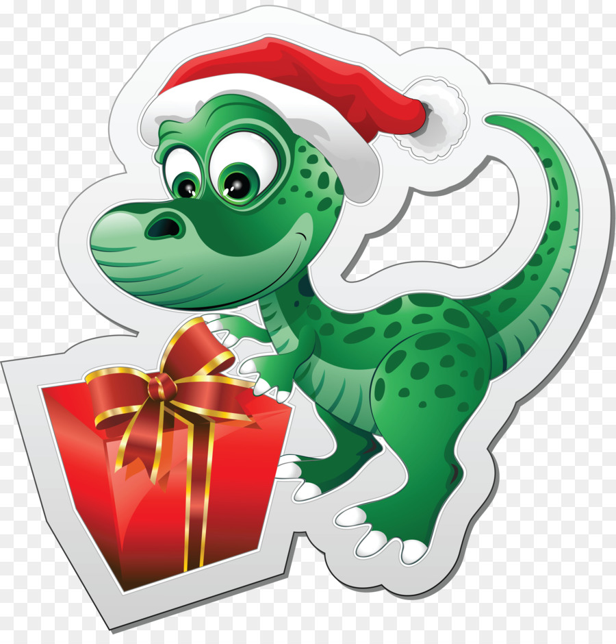 Tyrannosaurus Dinosaurier-ei Weihnachtsmann Wandtattoo - Salamander