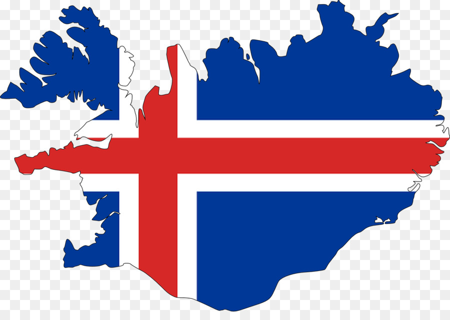 Flagge von Island Karte - Insel