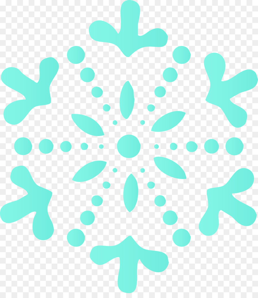 Blu Teal Foglia Cerchio - fiocchi di neve