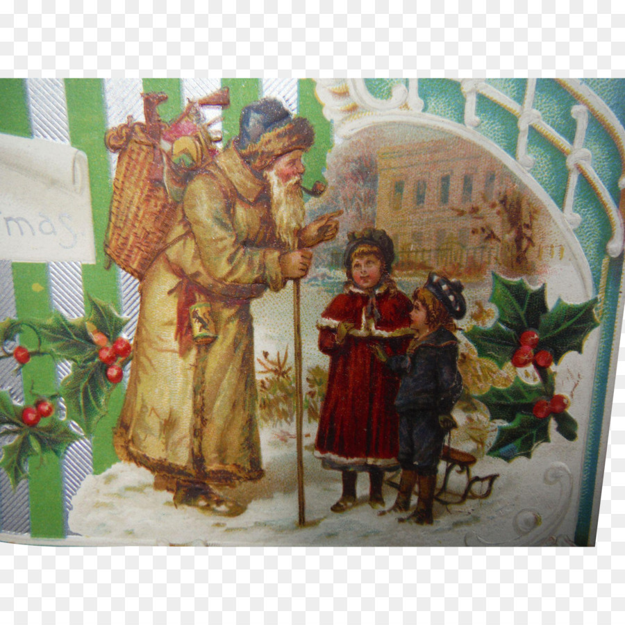 Viktorianischen ära Begrüßung & Hinweis-Karten Gesundheit, Figur - Heiligen Nikolaus