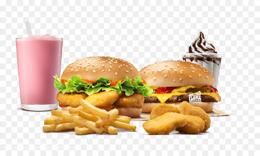 Hamburger Fast-food-Cheeseburger mit Pommes Frites Veggie burger - Burger King