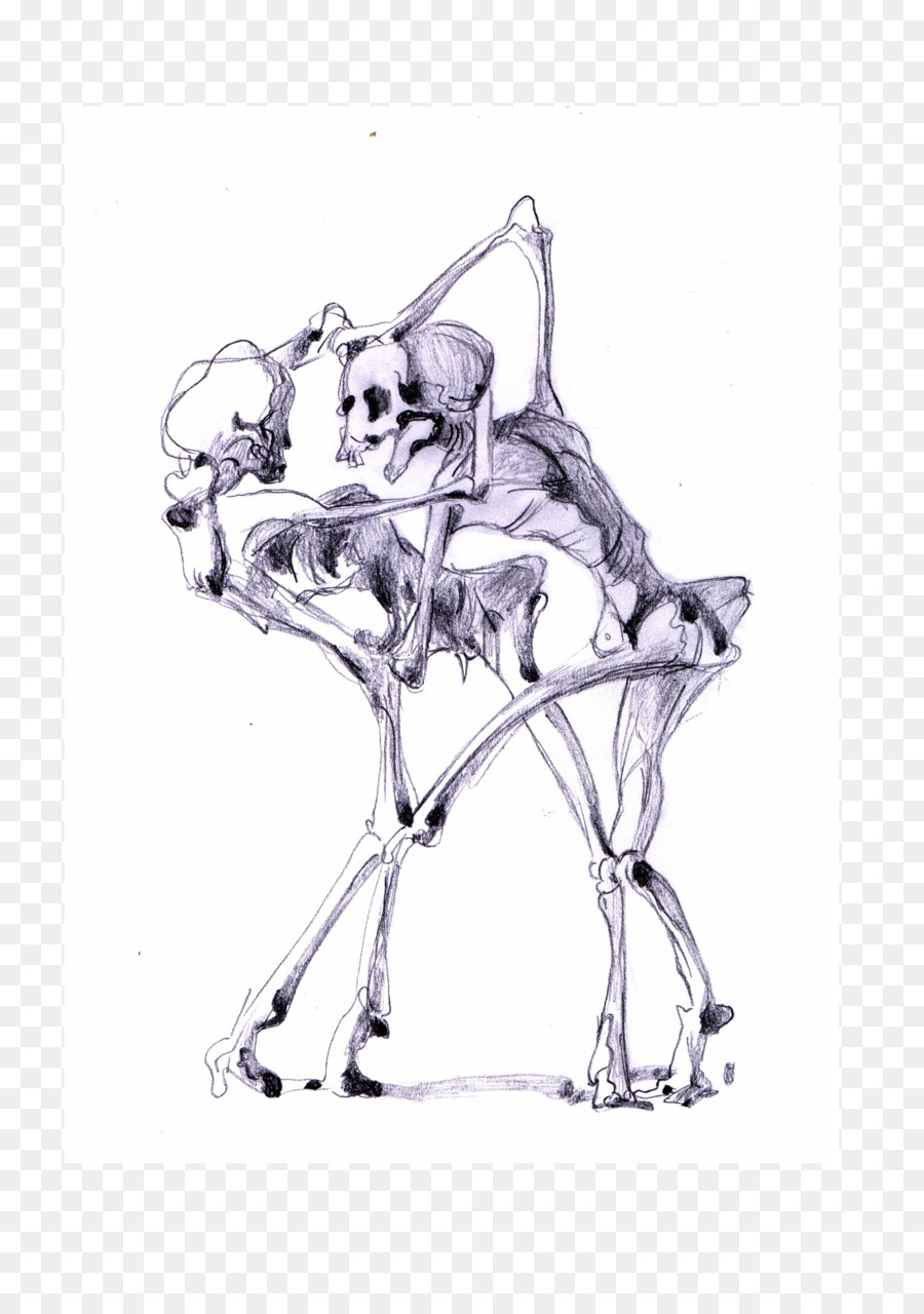 Zeichnung, Bildende Kunst Tanz - Skelett
