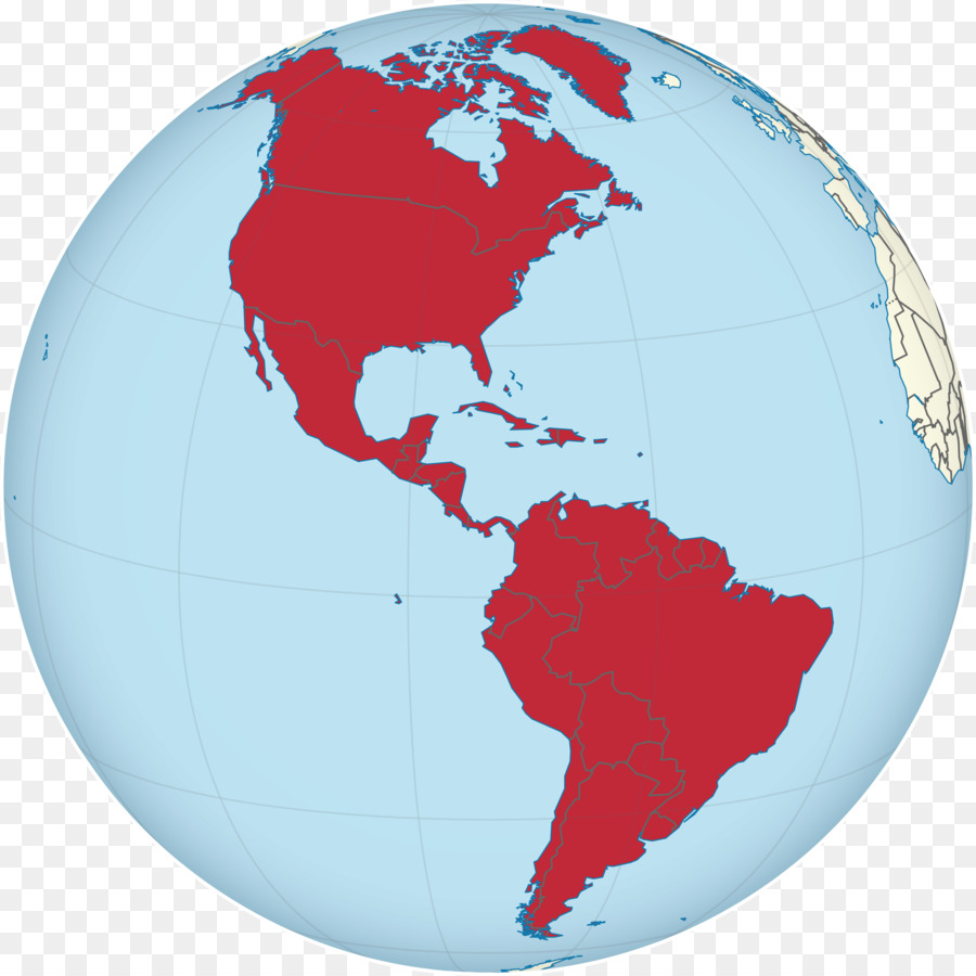 Stati uniti, Sud America, il Nuovo Mondo proiezione Ortogonale proiezione della Mappa - globale