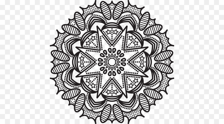 schwarz und weiß Muster - Indian Mandala