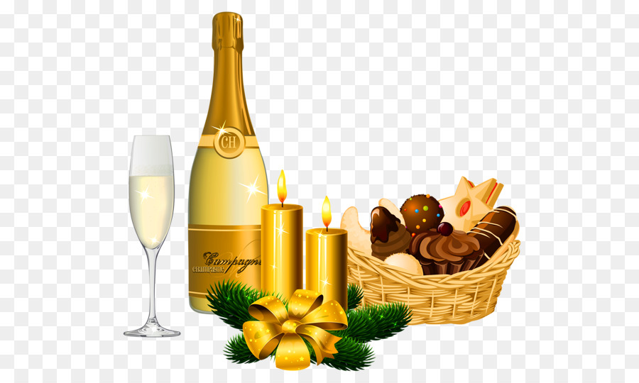 Champagner Sekt clipart - neues Jahr fest