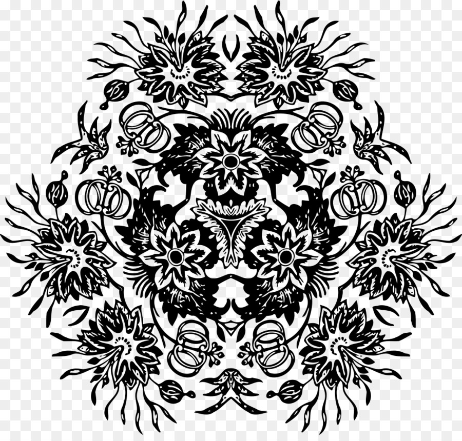 Schwarz und weiß Visual arts - Blumen Ornamenten
