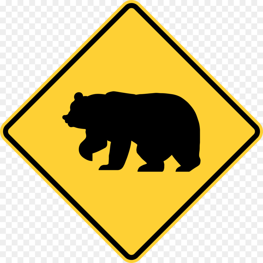 American black bear Warnzeichen, Verkehrszeichen - Wildtiere