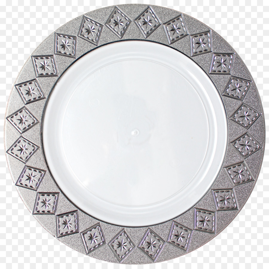 Teller-Geschirr Einweg-Kunststoff-Silber - Silberplatte