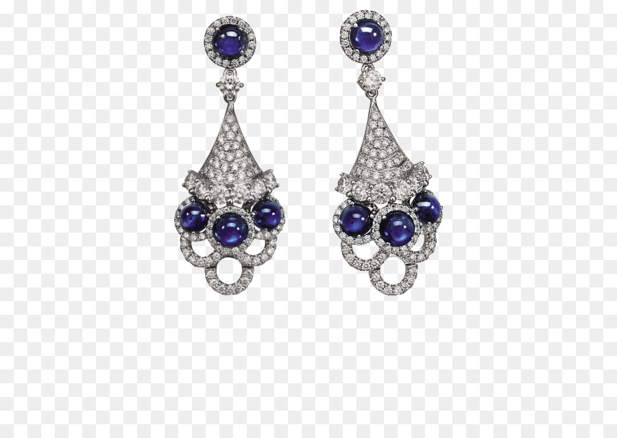 Bông Tai Đồ Trang Sức Đá Sapphire - cobochon đồ trang sức