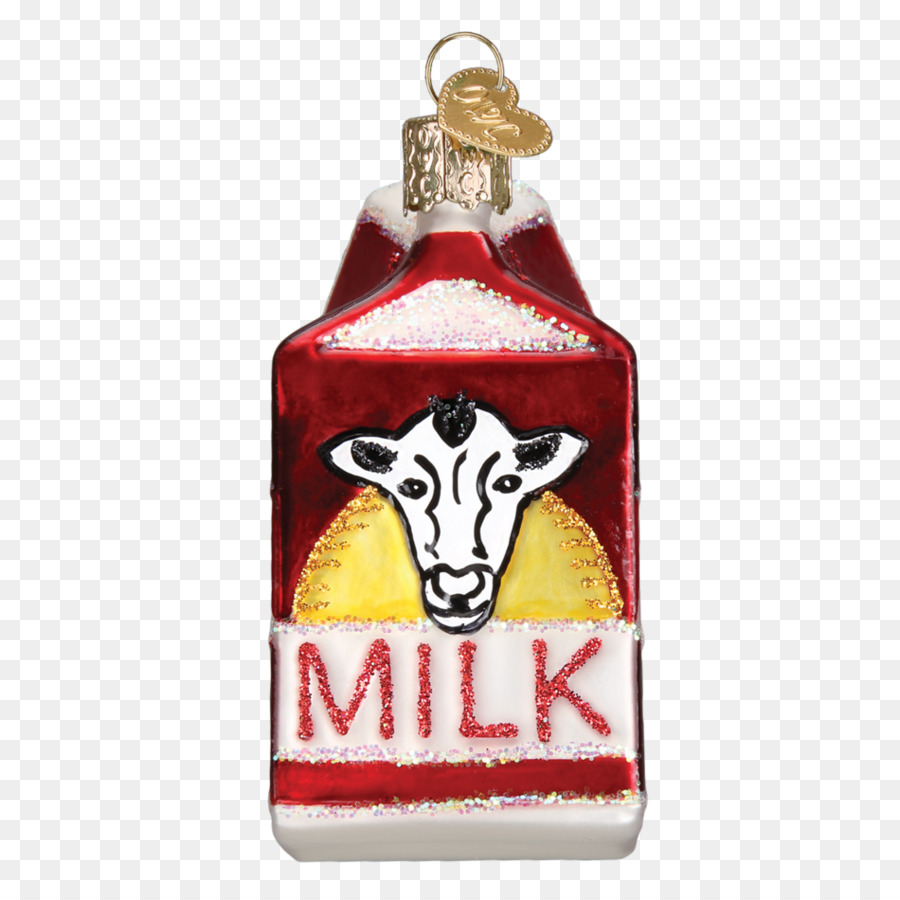 Ornamento di natale Foto su un cartone di latte di Vetro bottiglia di Latte - Dipinto a mano di latte