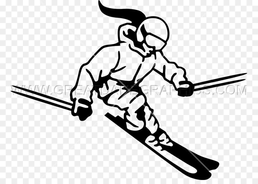 Ski-Zeichnung Clip art - Mann drucken
