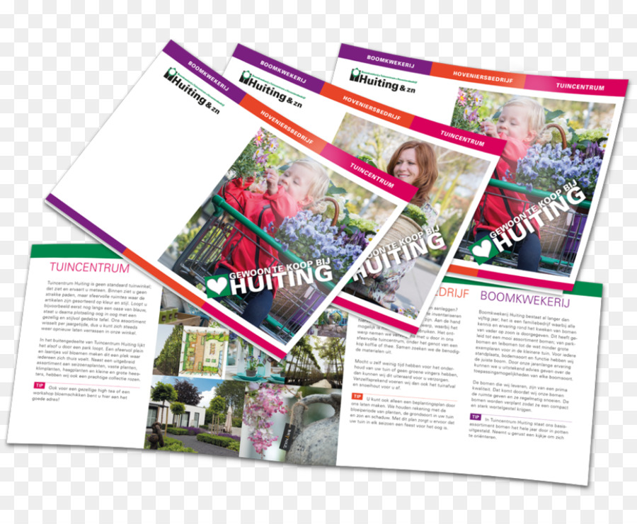 Grafik-design-Broschüre-Werbung Baumschule, Gartencenter, Landschaftsbau Unternehmen Huiting Corporate identity - Band Flyer