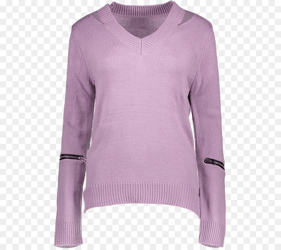 Langarm-T-shirt Lila Lavendel - Kleidung zipper