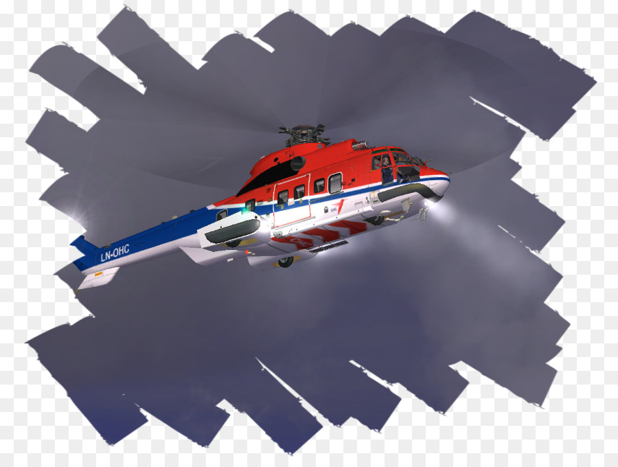Aerei dell'elicottero Eurocopter AS332 Super Puma Volo UH-1D - guerra di elicottero 3d