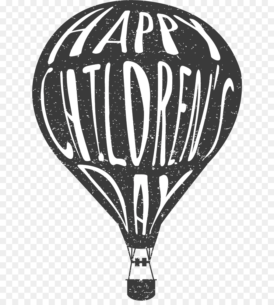 Đơn sắc chụp ảnh khinh khí cầu Chữ - trẻ em hạnh phúc ngày