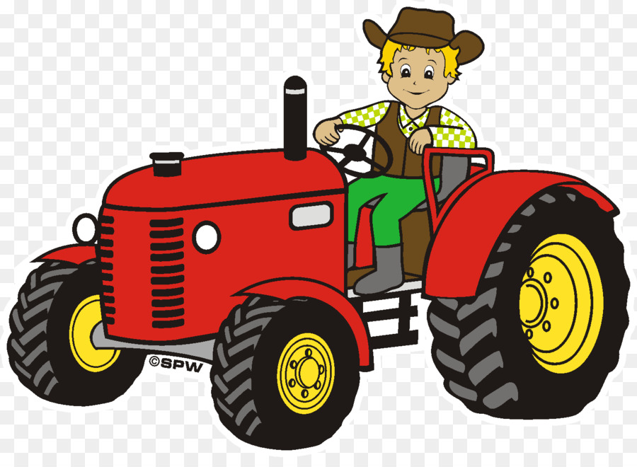 Trattore, Agricoltura, macchine Agricole, tecnica Agricola Adesivo - cartoon agricoltore