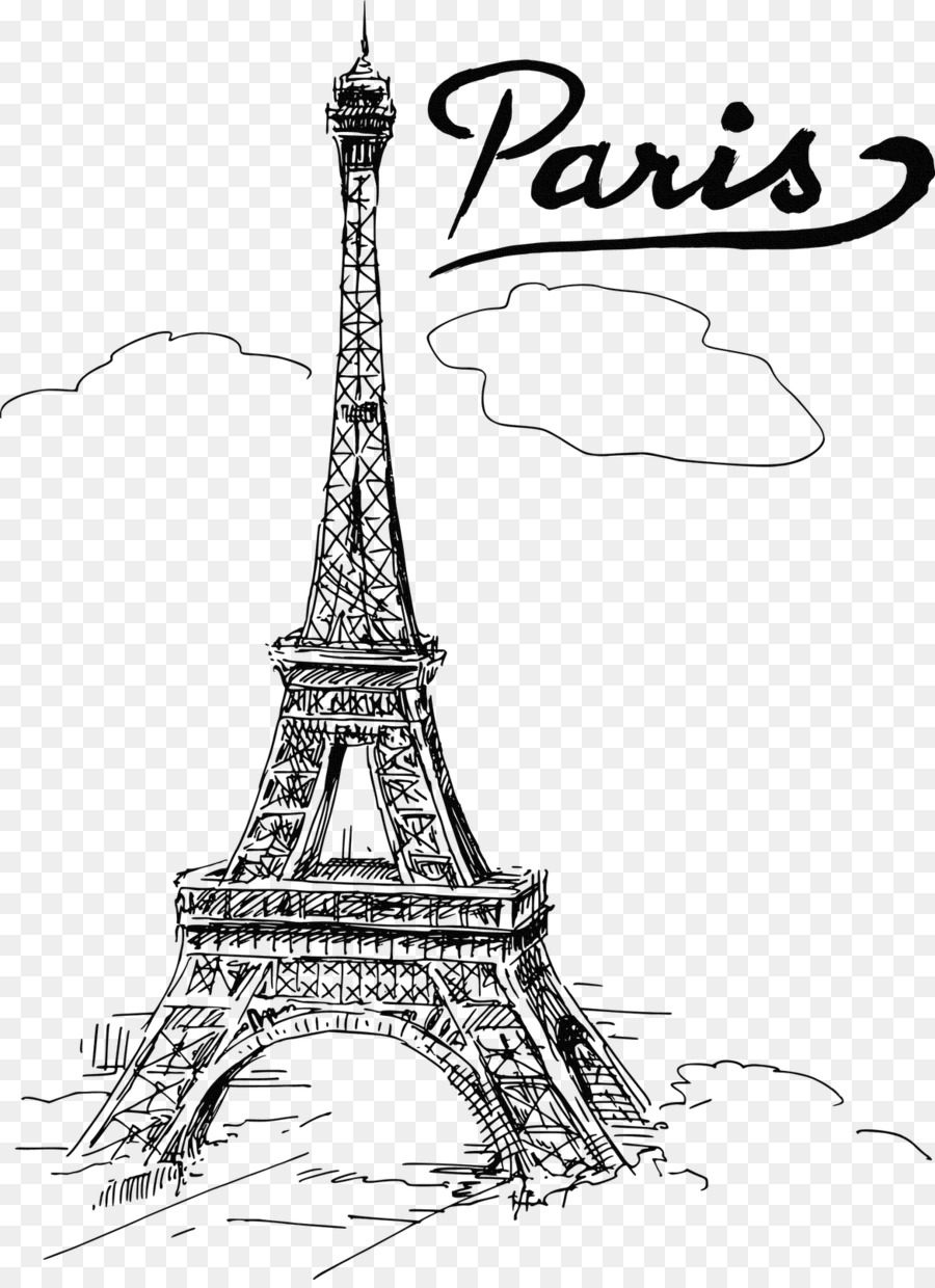 Eiffelturm-Zeichnung Schiefen Turm von Pisa Wandtattoo - Kinder Zimmer