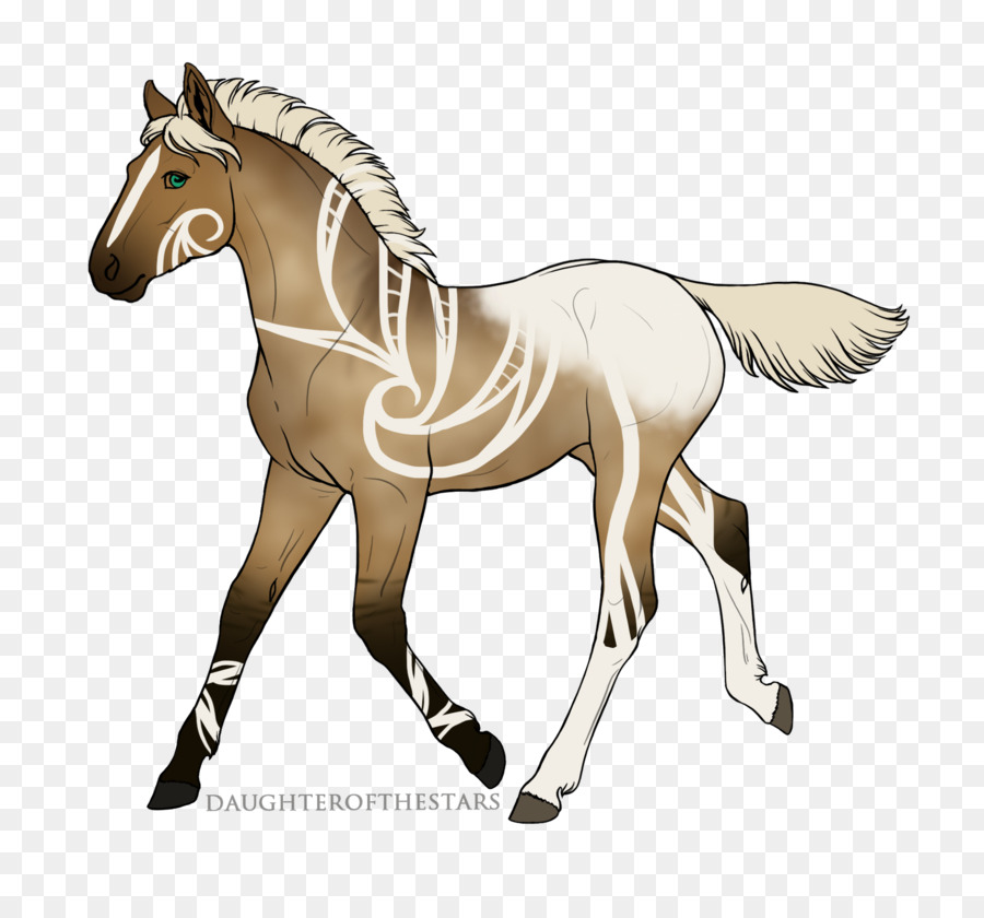 Hengst-Fohlen-Mustang-Pony-Stute - Papier Krane
